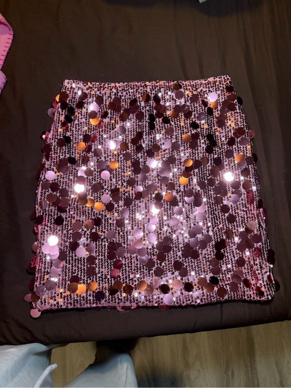 Pink Sequin Mini Skirt - Sparkling Party Pencil Skirt